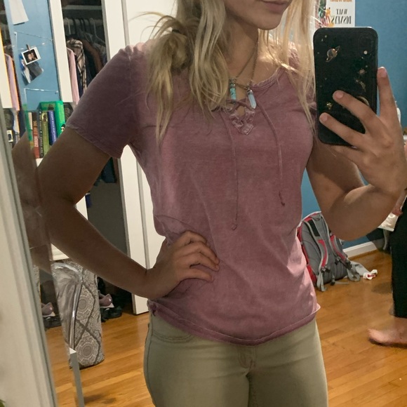 Hollister Tops - Lace up Large but fits like a small t shirt